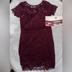 Burgundy Lace Dress